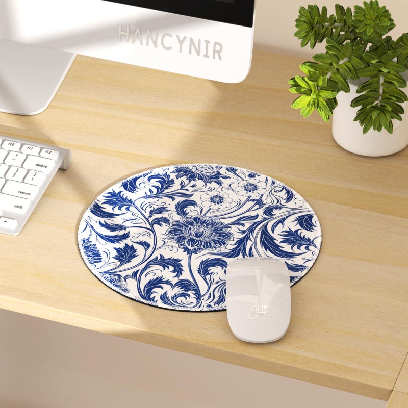 Hancynir Floral Flower Mouse Pad for Desk, Small Cute Mousepad with Non-Slip Base, Round Mouse Pads for Wireless Mouse Laptop Gaming, Computer Mouse Mat for Office Decor Desk Accessories Supplies - Image 2